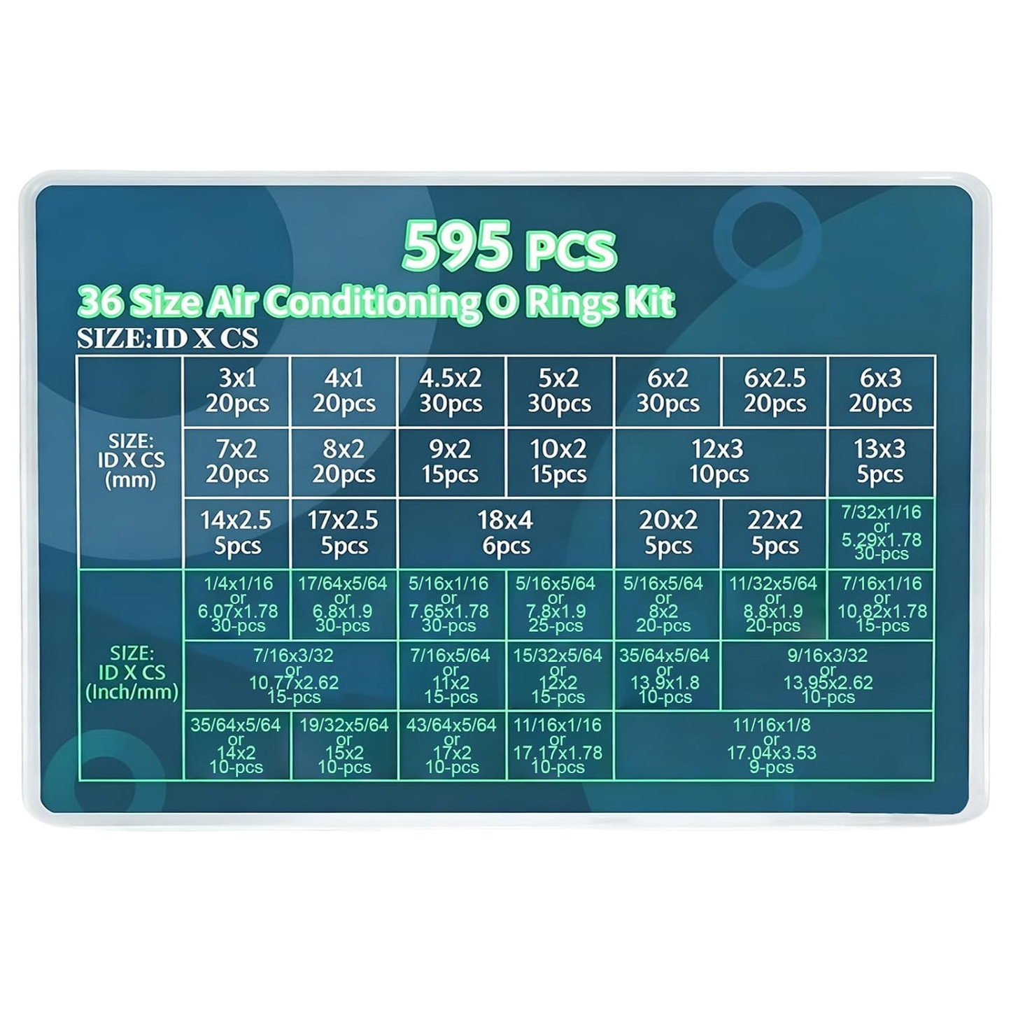 Kit de 595 joints toriques pour climatisation auto