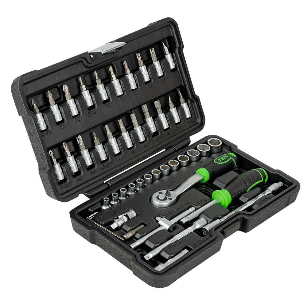 Coffret Douilles & Embouts 1/4” Pro – 46 Pièces