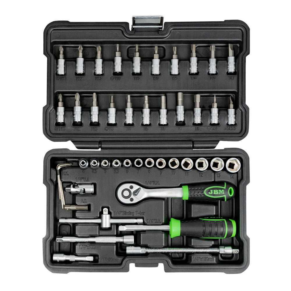 Coffret Douilles & Embouts 1/4” Pro – 46 Pièces