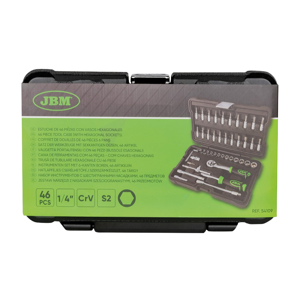 Coffret Douilles & Embouts 1/4” Pro – 46 Pièces