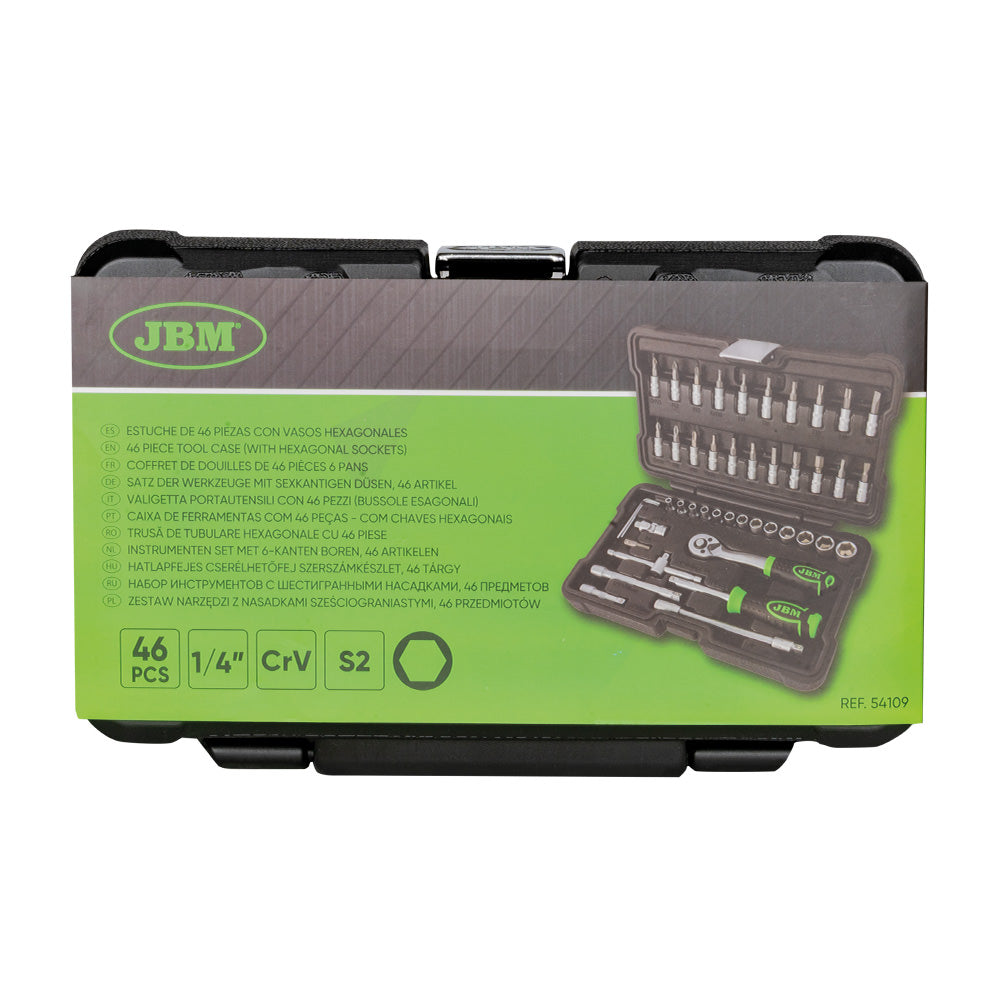 Coffret Douilles & Embouts 1/4” Pro – 46 Pièces
