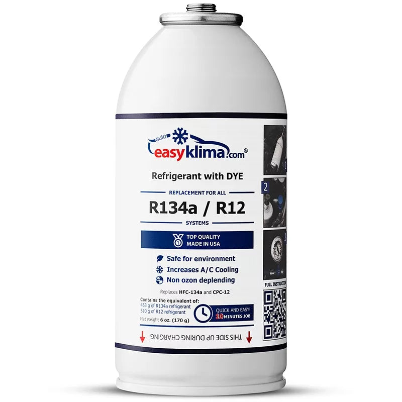 Gaz R134A / R12 (lot de 2) + Flexible