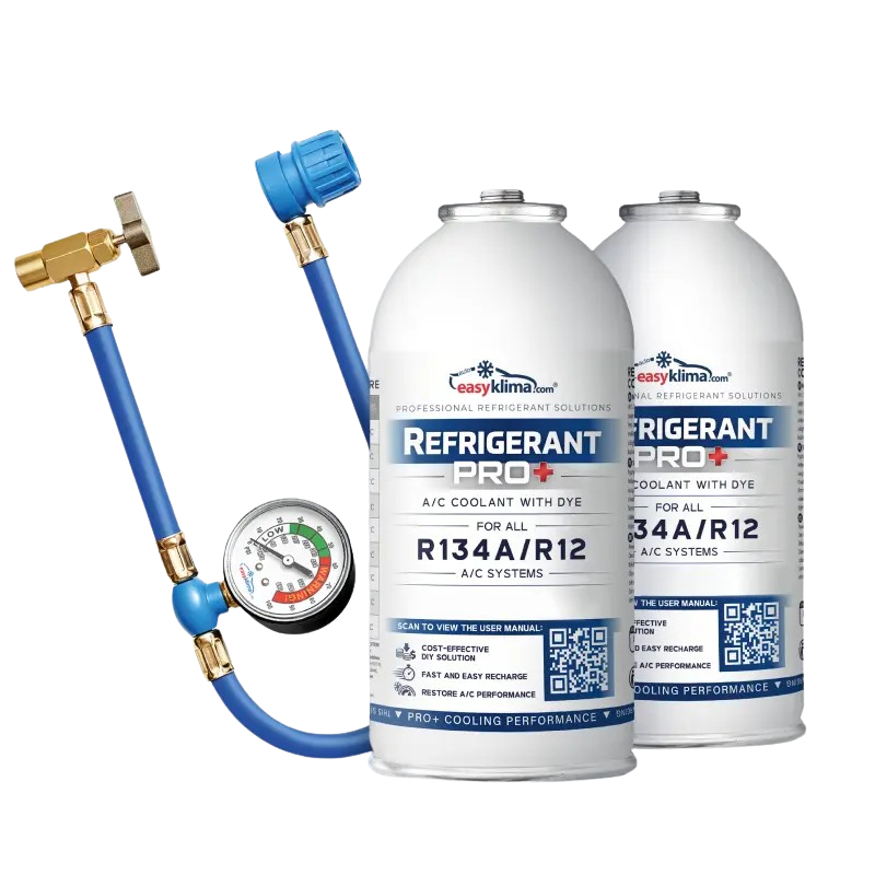 Gaz R134A / R12 (lot de 2) + Flexible