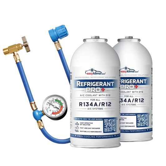 Gaz R134A / R12 (lot de 2) + Flexible