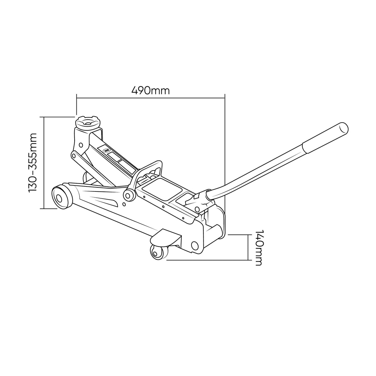 Cric rouleur JBM 2 tonnes, levage de 130 à 355 mm (vue 6)